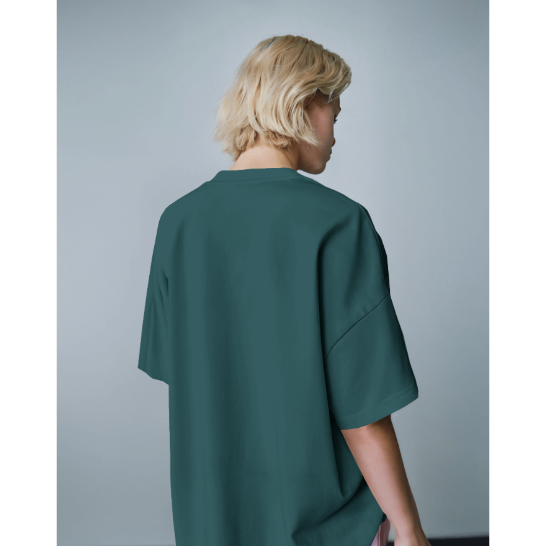 "Money Talks" Oversized Crystal Teal Women’s T-Shirt – Fashionable Wolf | Bold Streetwear Statement Tee