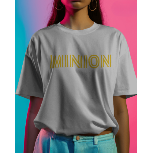 Oversized Minions Print White T-Shirt for Women – Front & Back Design | Fashionable Wolf