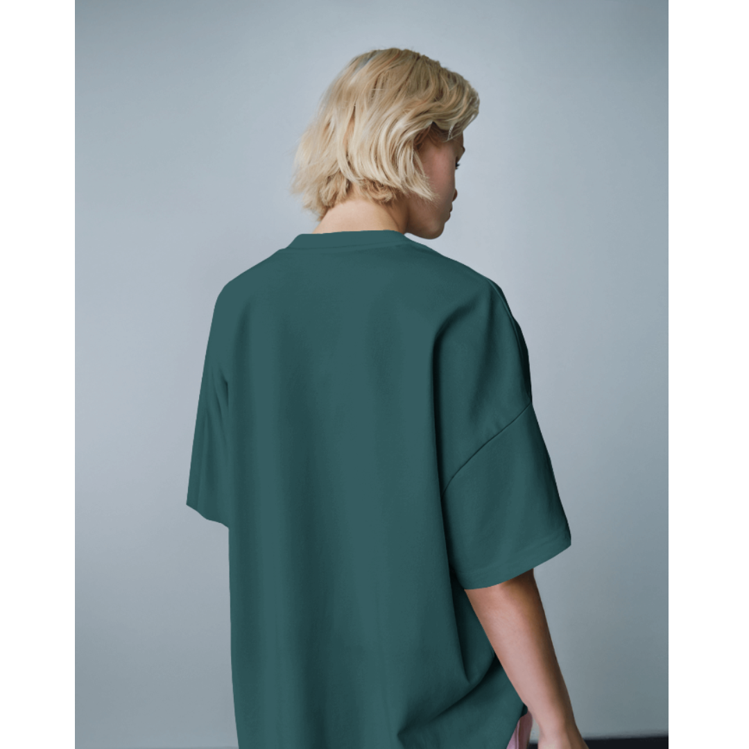 Oversized Panda Activity Graphic Crystal Teal T-Shirt | Fashionable Wolf