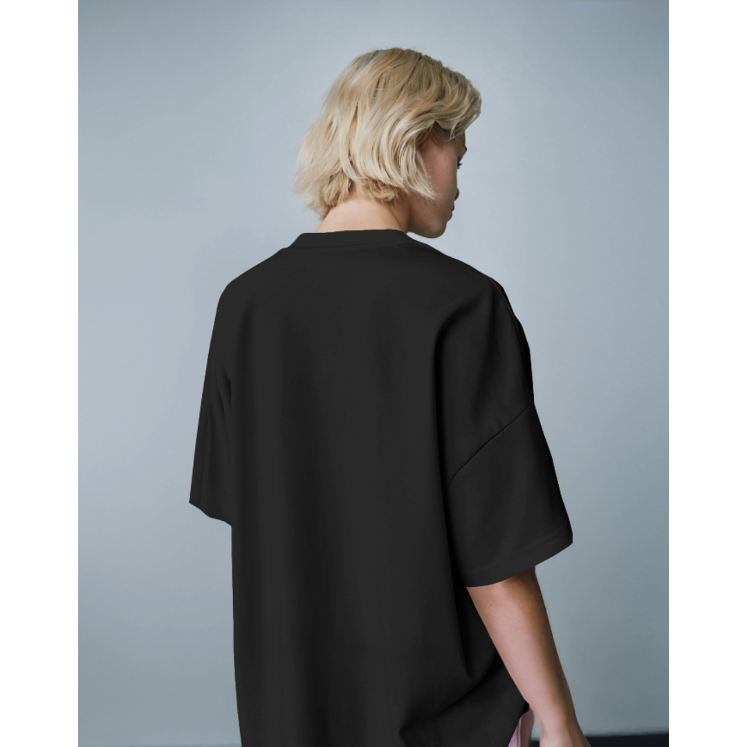 Oversized Panda Activity Graphic Black T-Shirt | Fashionable Wolf