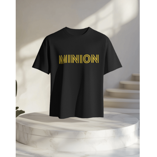 Oversized Minions Print Black T-Shirt for Women – Front & Back Design | Fashionable Wolf